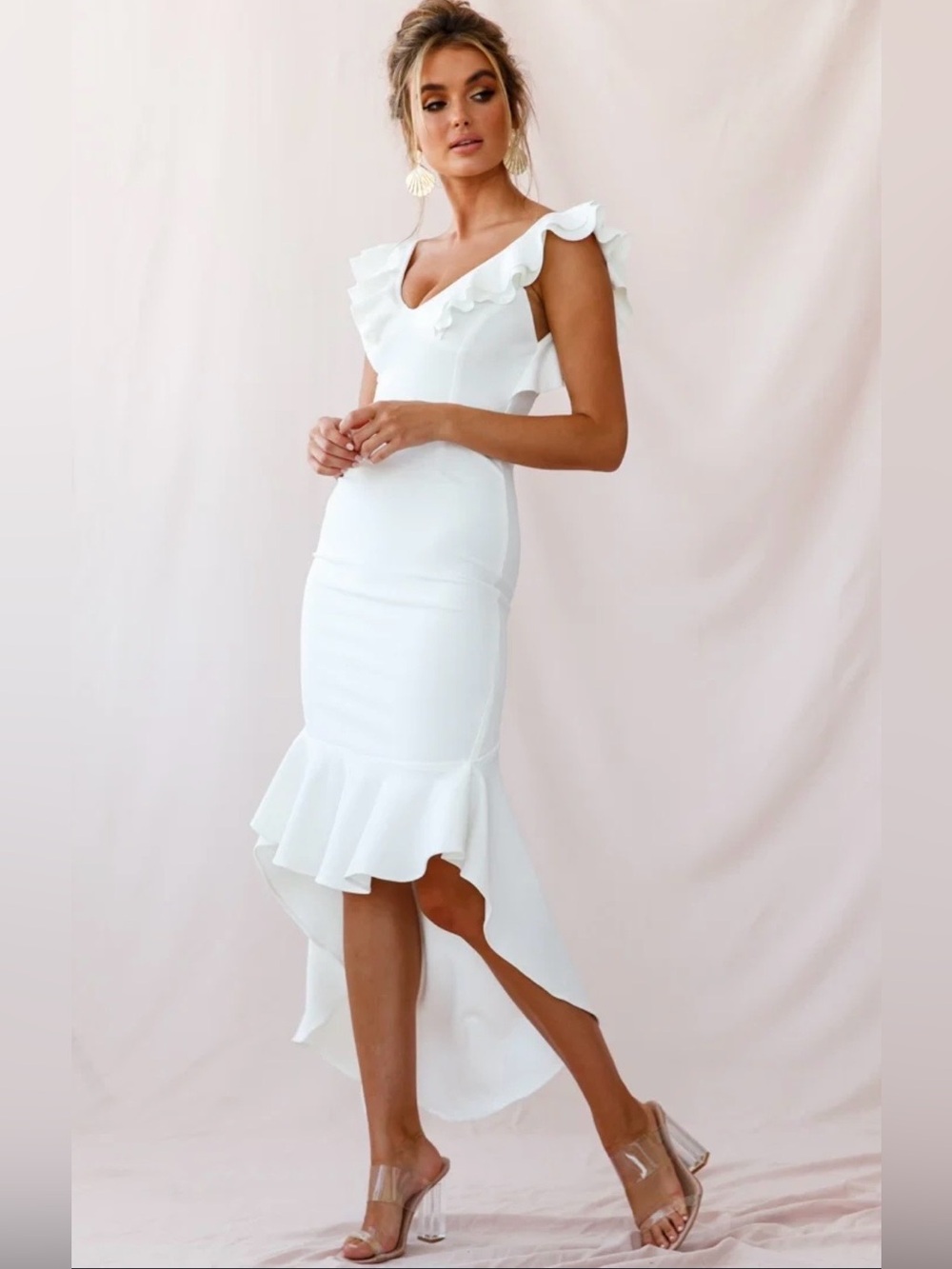 Selfie Leslie Moonlit Night Ruffle Strap Dress